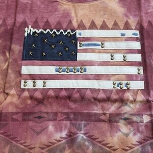 Delila By Montana West Short Sleeve Tie Dye Red/Orange/Pink T-shirt Size XXL